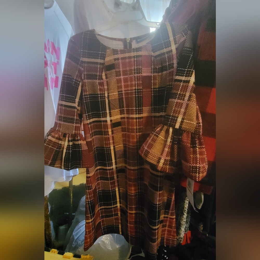 Plaid Long Sleeve Dress